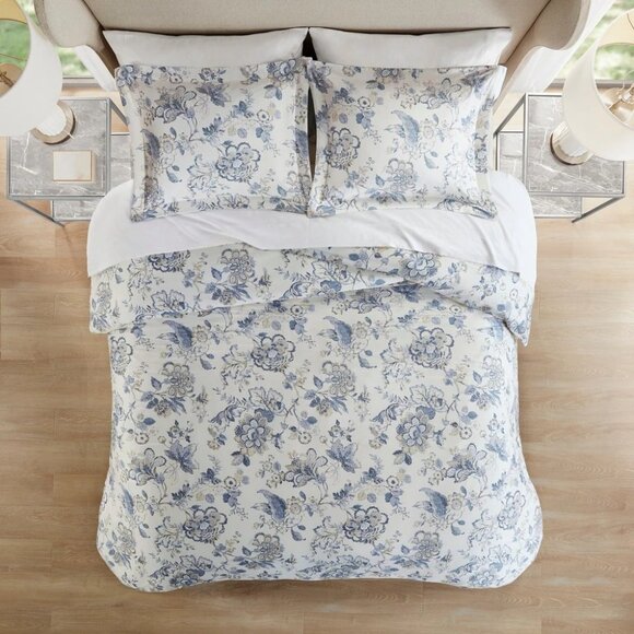 NEW Croscill Home Contessa Blue Multi 3 Piece Duvet Set Full/Queen - Picture 2 of 5